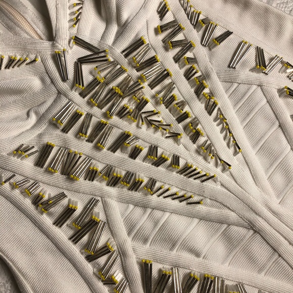 Herve Leger white dress size small - Picture 6 of 8